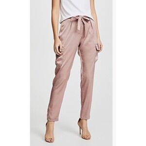 James Jeans Shelvy Rose Satin Cargo Pants High Rise Tapered Size 32 NEW
